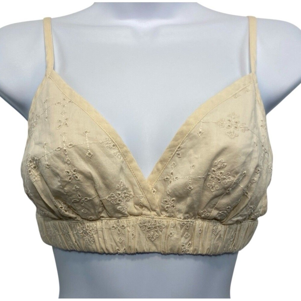 American Eagle Bralette Women Small Eyelet Lace Boho Cottagecore French Romantic